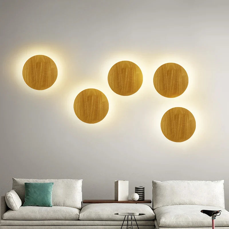 NordicGlow - Lámpara de pared de madera maciza