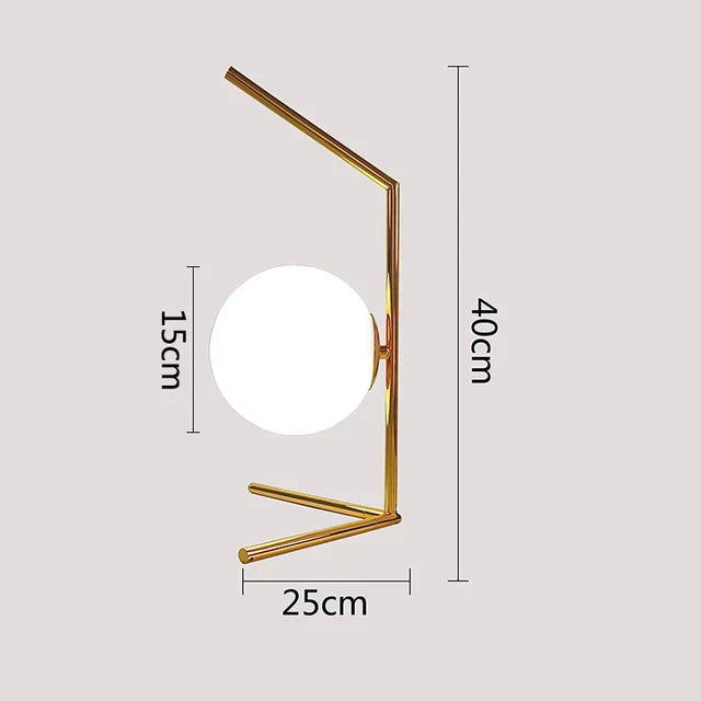 LumeSphere – Dimbare LED Tafellamp met Glazen Bol voor Woonkamer & Slaapkamer