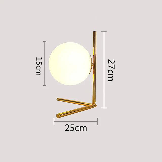 LumeSphere – Dimbare LED Tafellamp met Glazen Bol voor Woonkamer & Slaapkamer