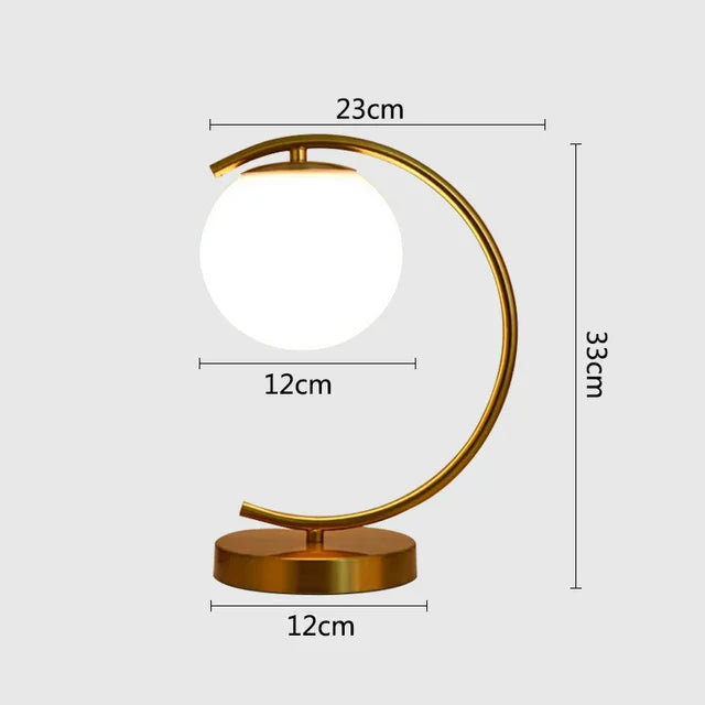LumeSphere – Dimbare LED Tafellamp met Glazen Bol voor Woonkamer & Slaapkamer
