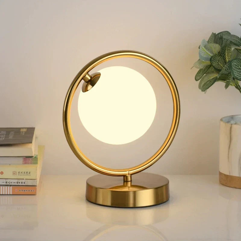LumeSphere – Dimbare LED Tafellamp met Glazen Bol voor Woonkamer & Slaapkamer