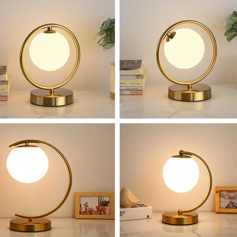 LumeSphere – Dimbare LED Tafellamp met Glazen Bol voor Woonkamer & Slaapkamer