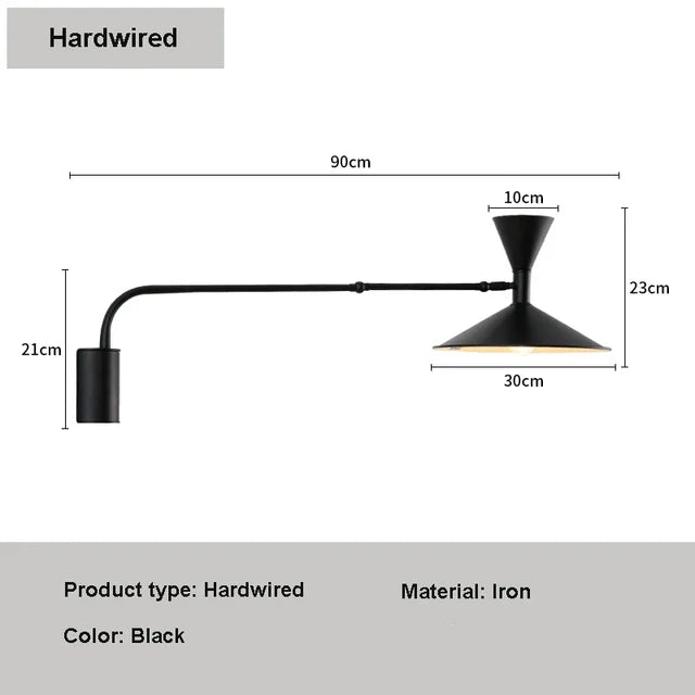 LumiFlex - Lámpara de Pared Nórdica de Columpio – Lámpara de Lectura LED Ajustable para Espacios de Vivienda y Trabajo