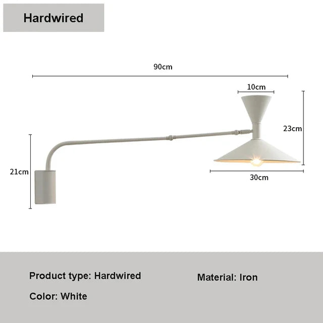 LumiFlex - Lámpara de Pared Nórdica de Columpio – Lámpara de Lectura LED Ajustable para Espacios de Vivienda y Trabajo
