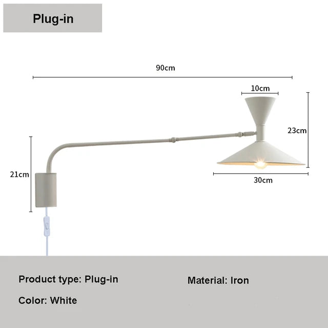 LumiFlex - Lámpara de Pared Nórdica de Columpio – Lámpara de Lectura LED Ajustable para Espacios de Vivienda y Trabajo