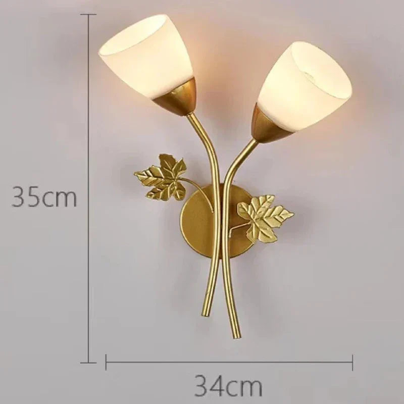 LeafGlow - IJzeren Wandlamp in Vintage Stijl met Bladmotief – LED Lamp