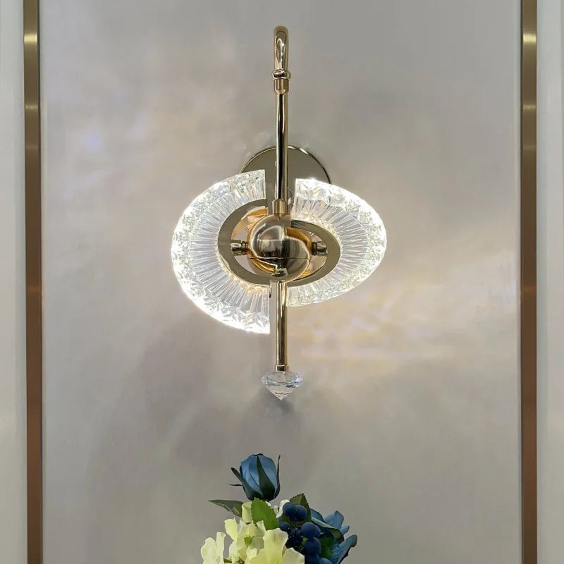CrystalGlow - Elegante lampada da parete in cristallo in stile nordico – lampada LED regolabile