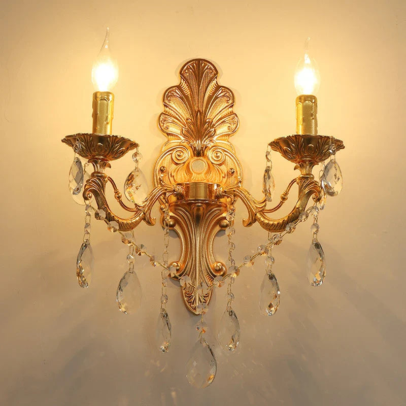 CrystalLume - Lámpara de pared de cristal de lujo