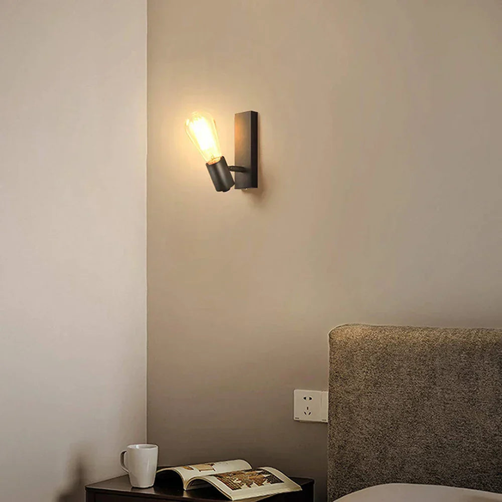 RetroCharm - Industrial Vintage Wall Lamp with E27 Socket for Bedroom & Living Room