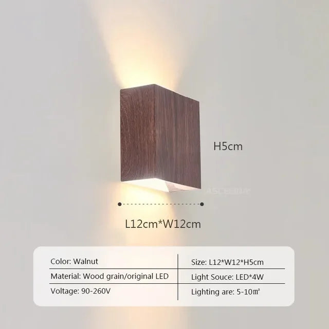 LumiOak - Lámpara de Pared de Madera