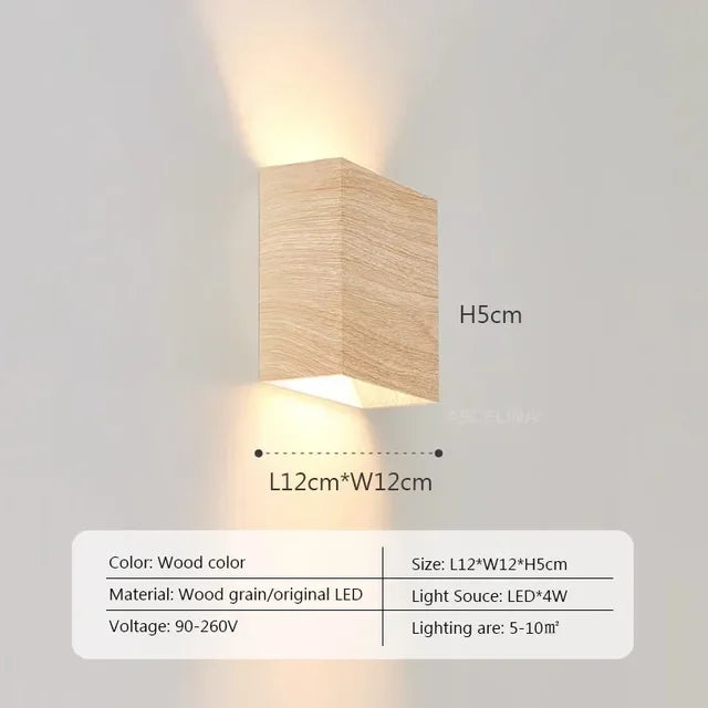 LumiOak - Lámpara de Pared de Madera