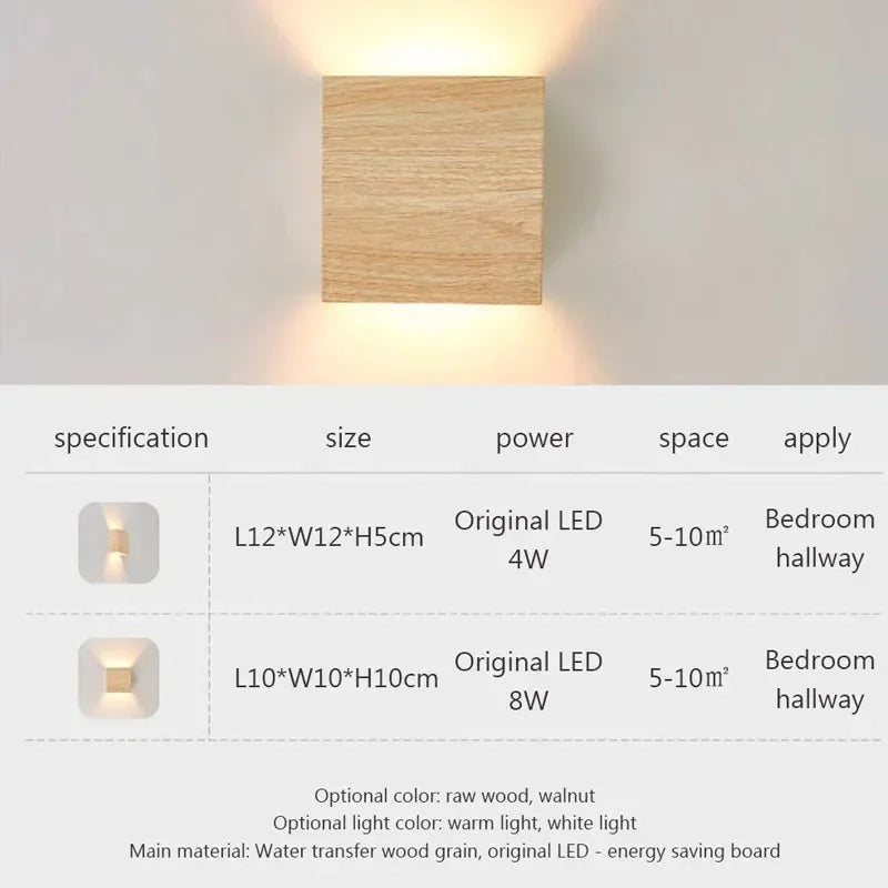 LumiOak - Lámpara de Pared de Madera