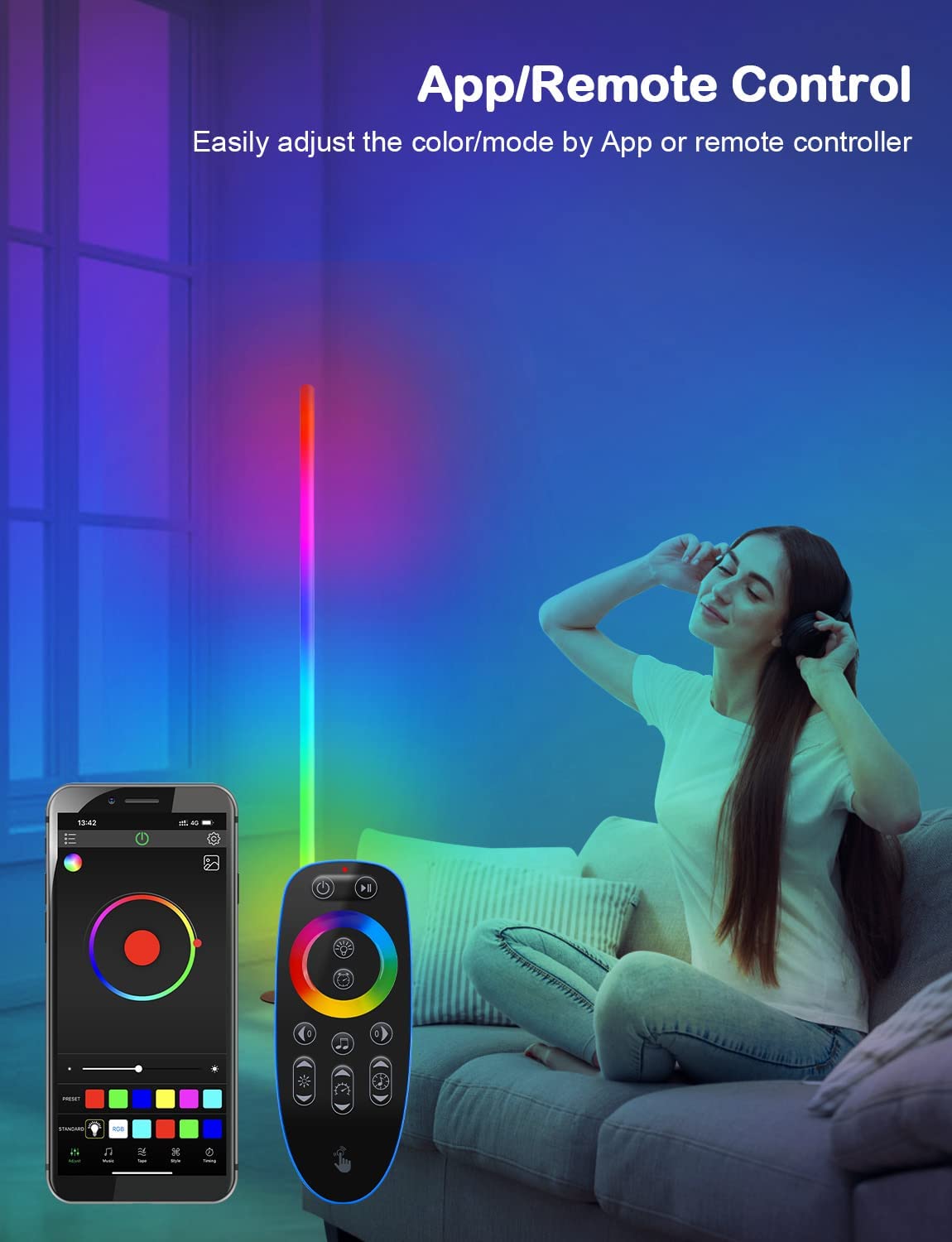 Lampada ad angolo illuminata con LED a 360 gradi