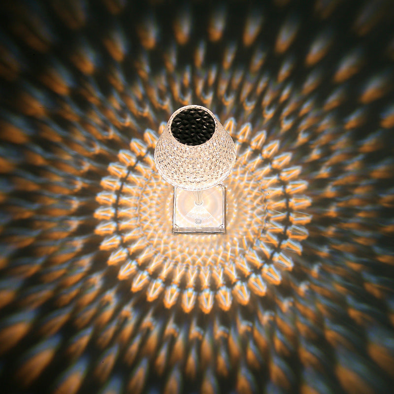 Lámpara de mesa de cristal con 3 opciones de iluminación regulables