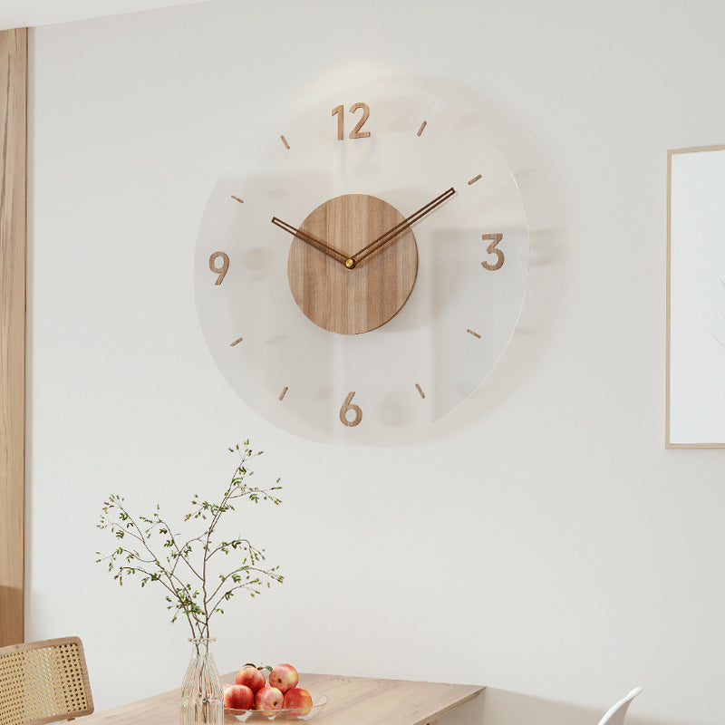 Nordic Silence Solid Wood Wall Clock 14 Inch
