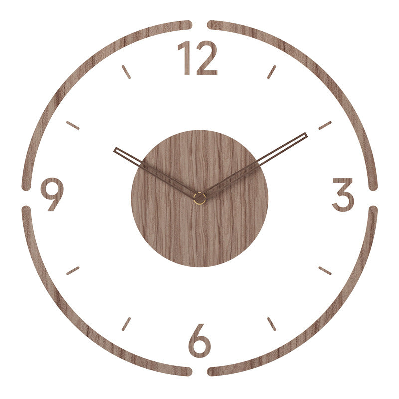 Nordic Silence Solid Wood Wall Clock 14 Inch