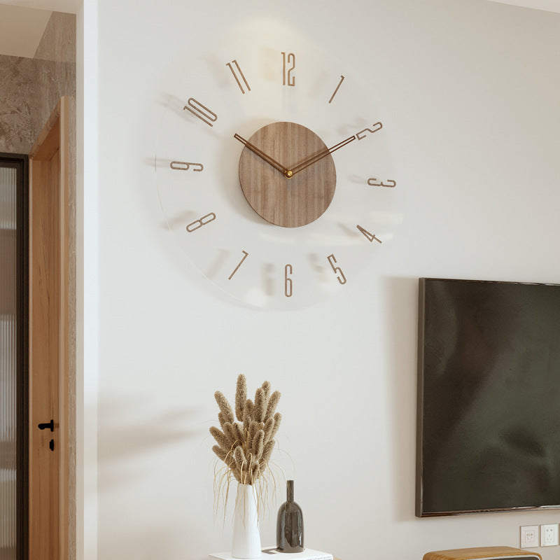 Nordic Silence Solid Wood Wall Clock 14 Inch
