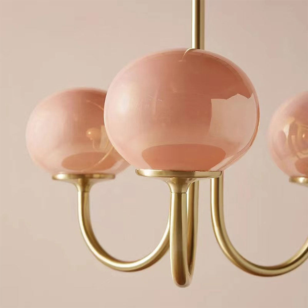 Lampadario in vetro rosa bubble marshmallow