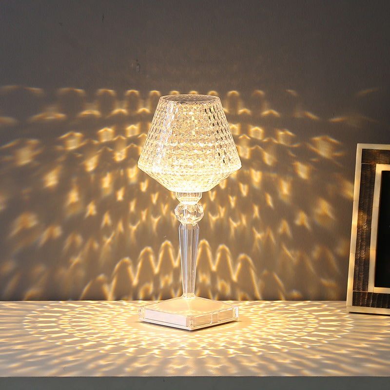 Crystal Table Lamp with 3 Dimmable Lighting Options