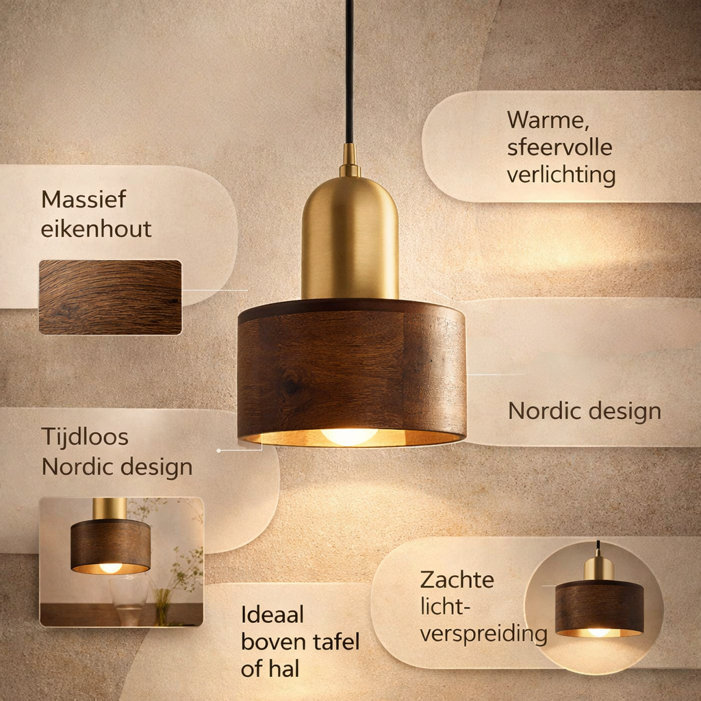 OakEcho - Candeeiro Suspenso de Carvalho