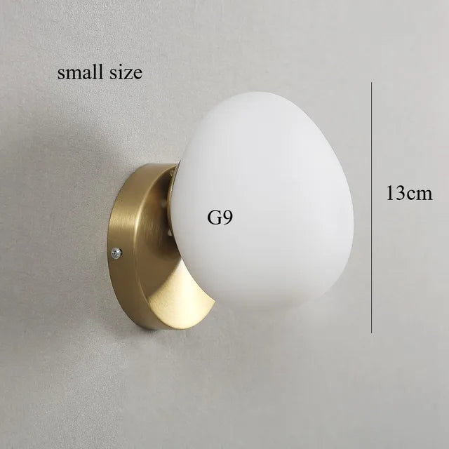 NordicPure - Lámpara de pared de vidrio con forma de cáscara de huevo