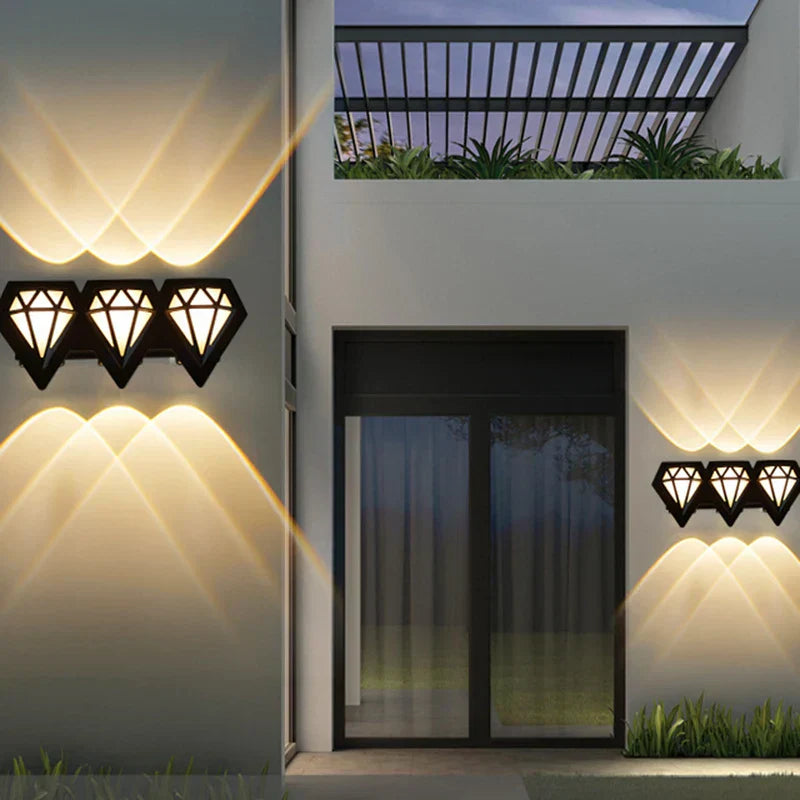 LumiDiamond – LED Wall Lamp for Outdoor Use in Diamond Design – Weatherproof & Decorative