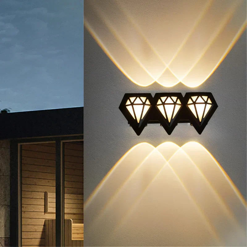LumiDiamond – LED Wall Lamp for Outdoor Use in Diamond Design – Weatherproof & Decorative