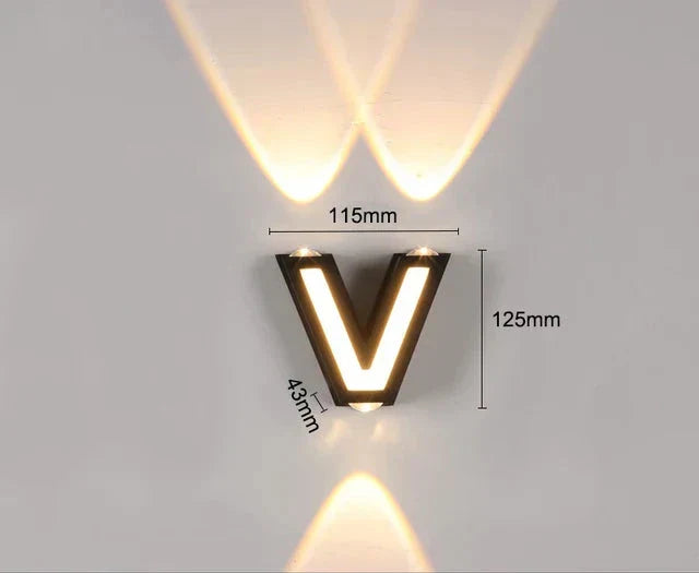 LumiLetter - LED Outdoor Wall Lamp with Illuminated Letters – Weatherproof Decorative Lighting
