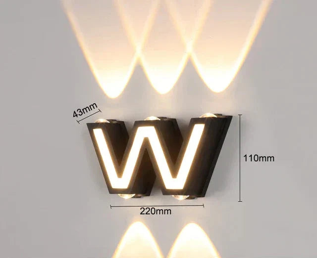 LumiLetter - LED Outdoor Wall Lamp with Illuminated Letters – Weatherproof Decorative Lighting