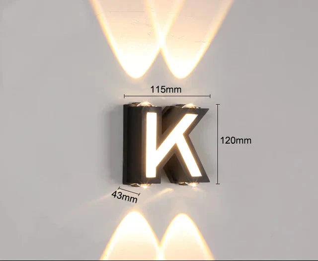 LumiLetter - LED Outdoor Wall Lamp with Illuminated Letters – Weatherproof Decorative Lighting