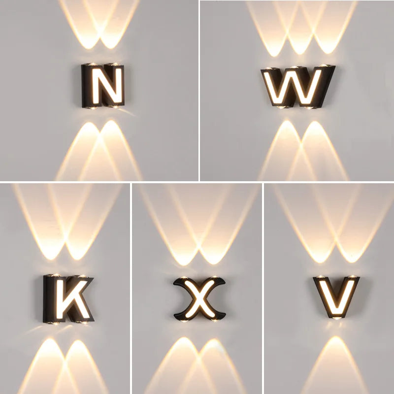 LumiLetter - LED Outdoor Wall Lamp with Illuminated Letters – Weatherproof Decorative Lighting