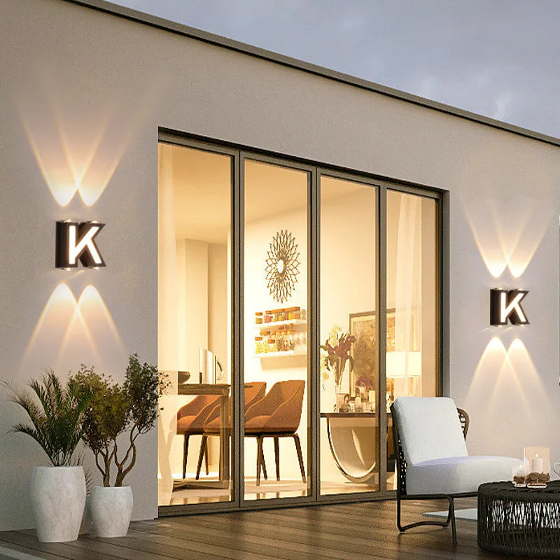 LumiLetter - LED Outdoor Wall Lamp with Illuminated Letters – Weatherproof Decorative Lighting