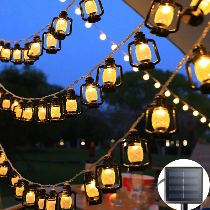 SolarGlow - LED Light String with Flame Effect – Atmospheric Outdoor Lighting for Garden & Terrace