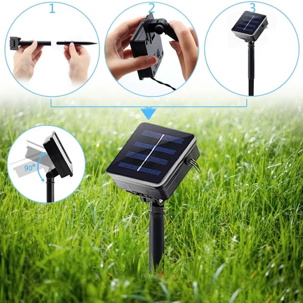 SolarGlow - LED Light String with Flame Effect – Atmospheric Outdoor Lighting for Garden & Terrace