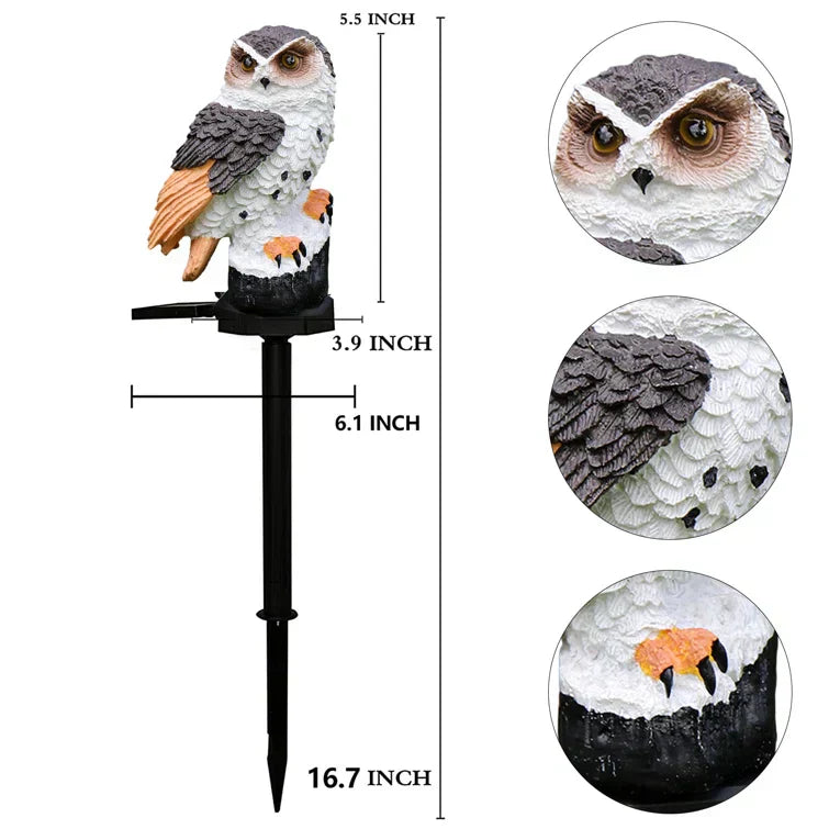 SolarOwl - LED Garden Lamp on Solar Energy with Owl Design – Decorative Outdoor Lighting