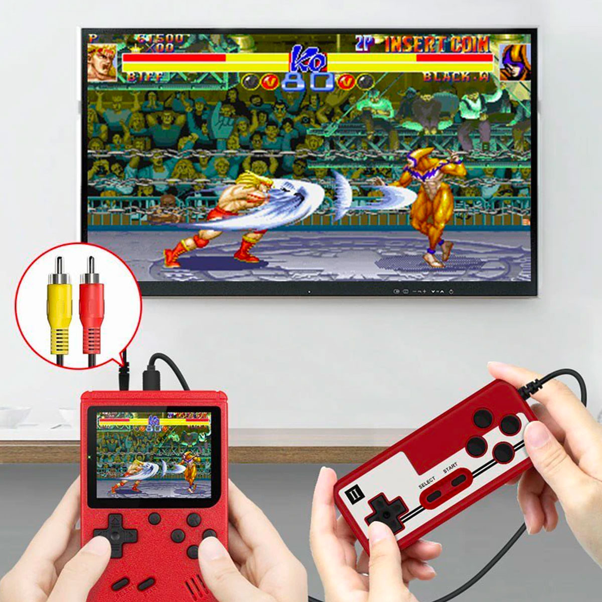 Portable Retro Gaming Console 400 Classic Games Rechargeable Battery 2