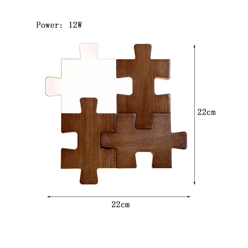 PuzzleGlow - Houten Puzzel Wandlamp | Creatieve en Interactieve Verlichting
