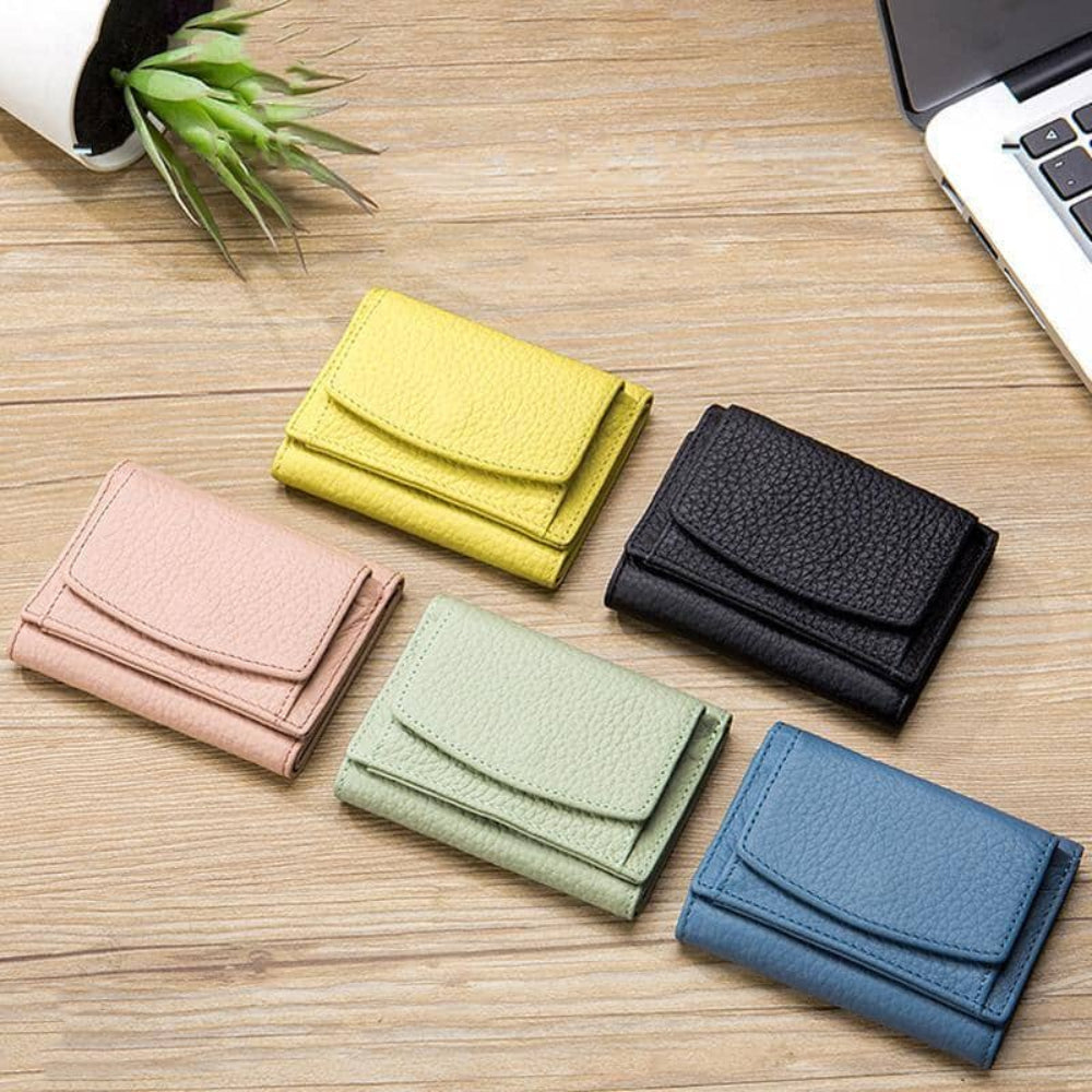 RFID Blocking Coin Purse Wallet Compact Soft Leather for Cards Cash 2