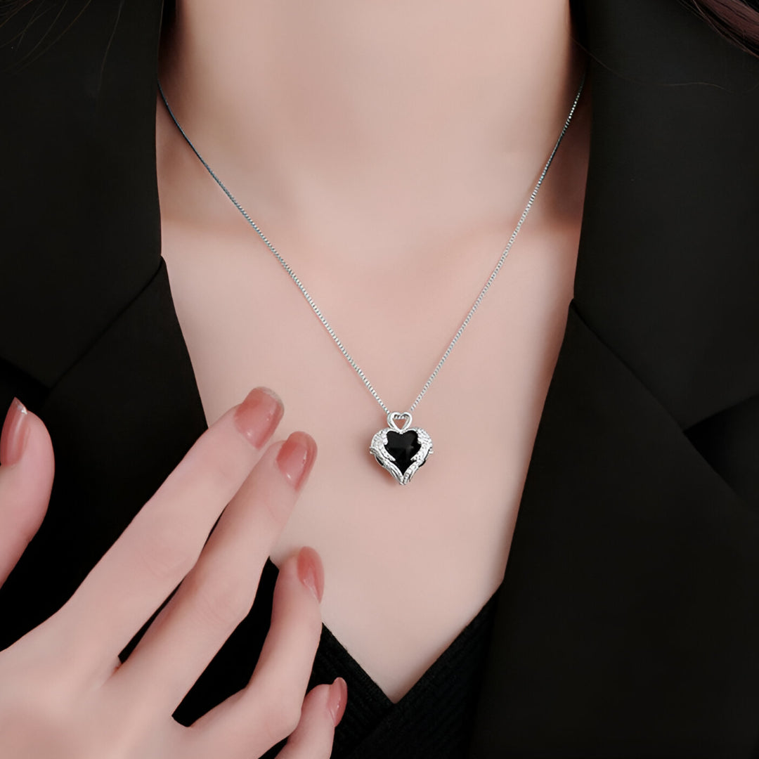 Romantic Teddy Bear Preserved Rose Heart Necklace Gift