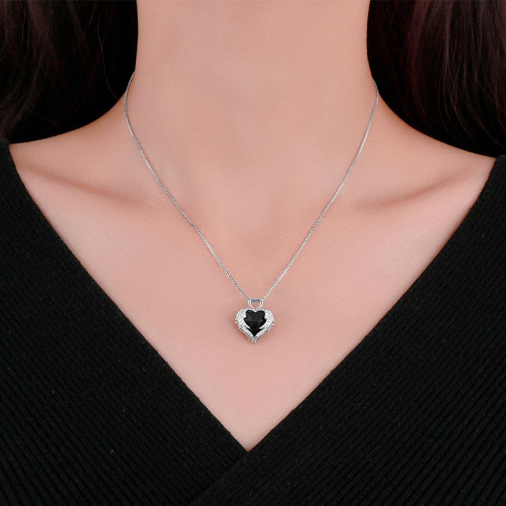 Romantic Teddy Bear Preserved Rose Heart Necklace Gift