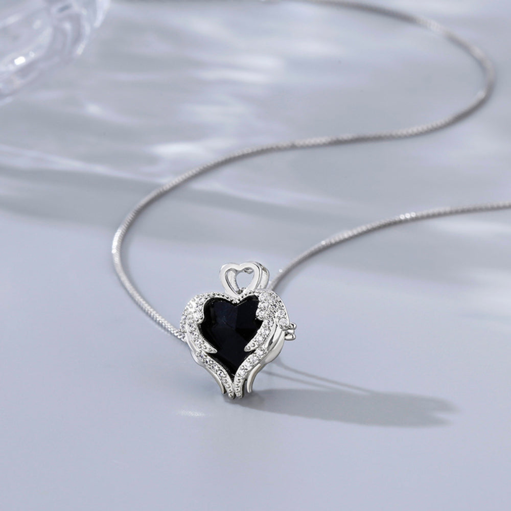 Romantic Teddy Bear Preserved Rose Heart Necklace Gift