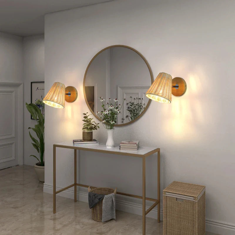 EcoLume - Lámpara de pared tejida giratoria | Sostenible y elegante