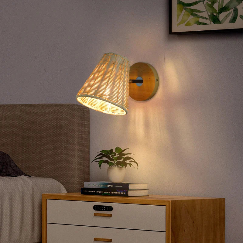 EcoLume - Lámpara de pared tejida giratoria | Sostenible y elegante