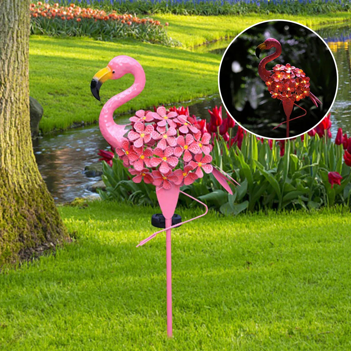 TropiGlow – Solar Flamingo Garden Lamp – LED Decorative Light for Outdoors, Weatherproof & Solar-Powered