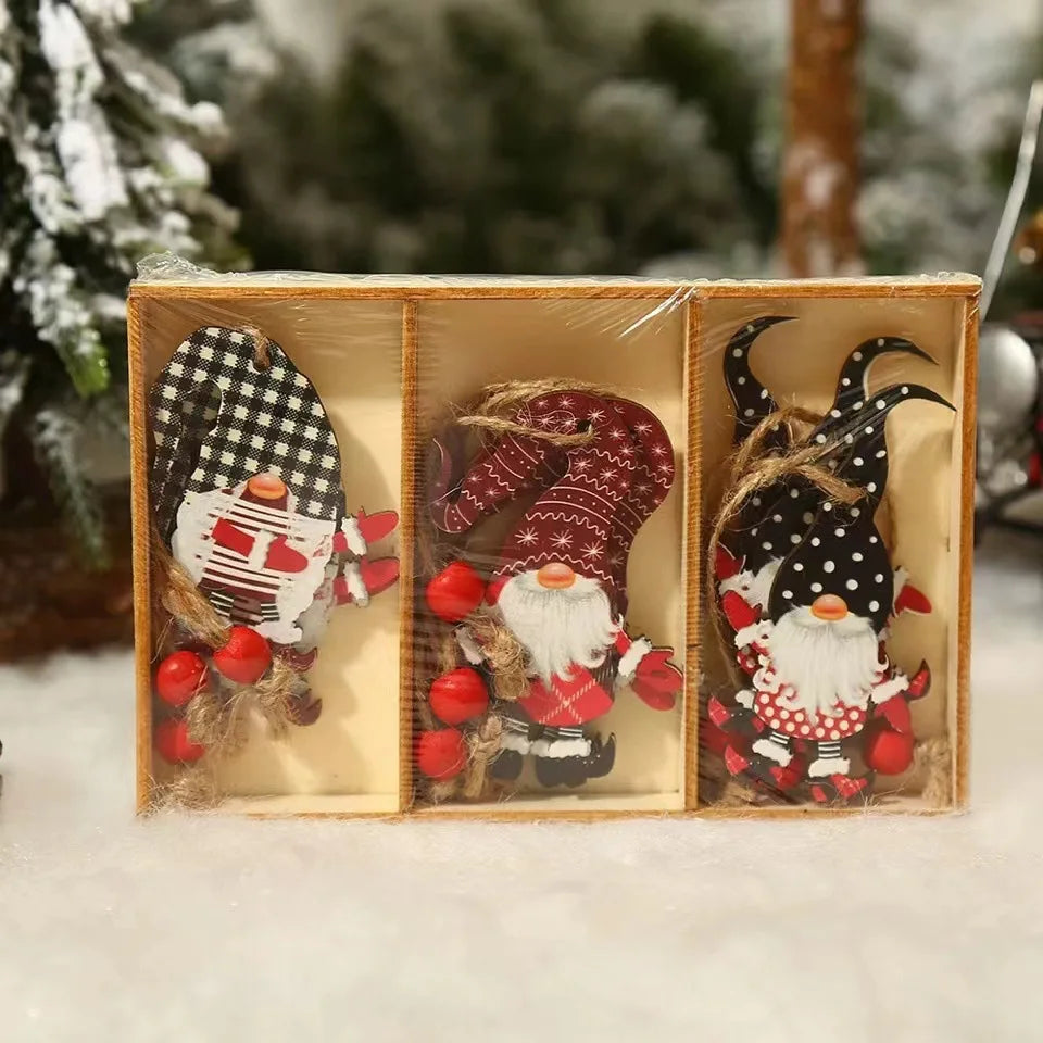 OrnamentGnomes – Houten Hangdecoraties voor Kerst