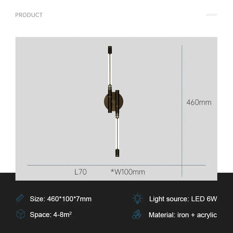 ModernLux - Lámpara de pared LED de lujo Iluminación interior Apliques para sala de estar y dormitorio