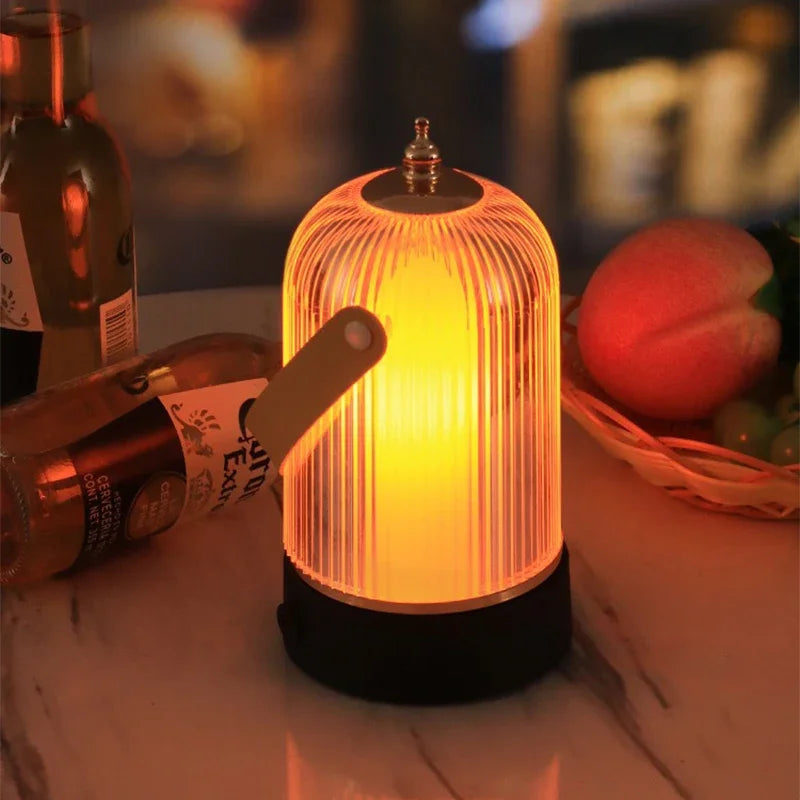 VintageGlow - Candeeiro de Mesa Retro Portátil em Forma de Gaiola para Pássaros – Iluminação LED Ambiente em Design Clássico