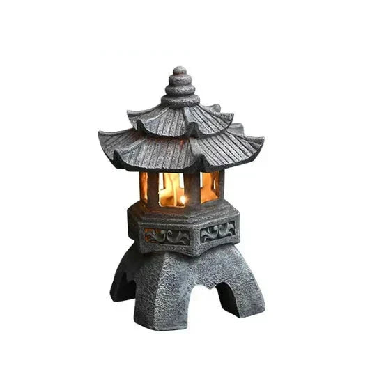 Japanese Garden Lantern – Weatherproof Solar LED Outdoor Lighting for Zen Gardens