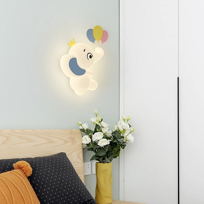 SavanneKids - Lámpara de varita de dibujos animados con motivo de animales para habitación infantil