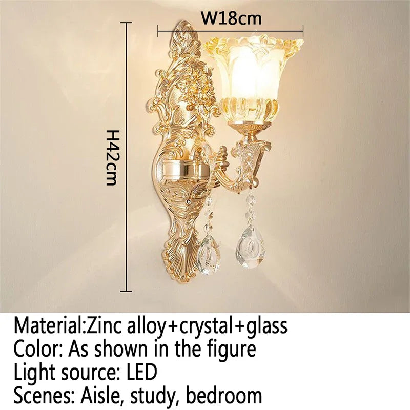 CrystalElegance - Luxe Kristallen Wandlamp voor Slaapkamer en Woonkamer